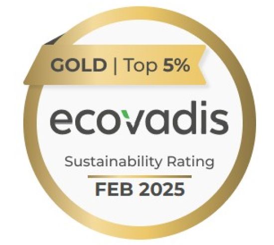 Logo for EcoVadis Gold Feb 2025