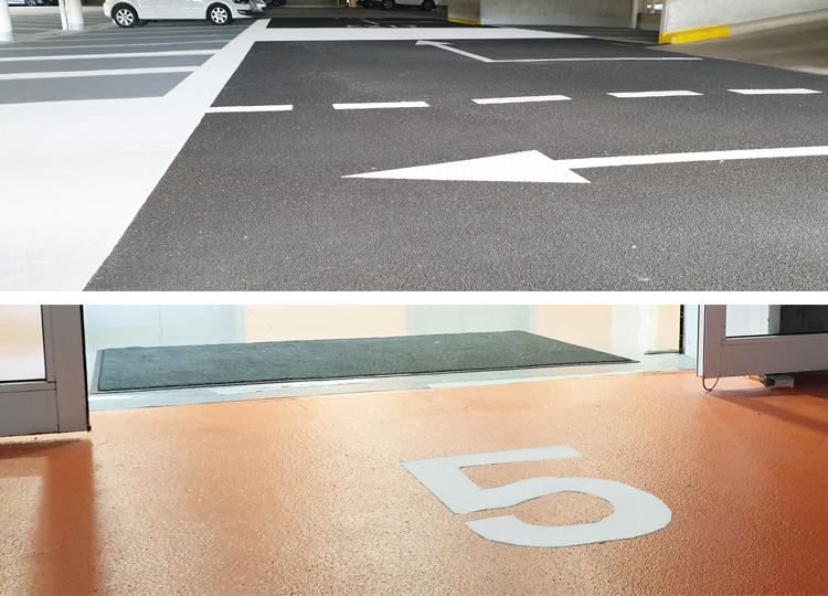 Triflex finished image of Buttercrane Shopping Centre car park in Newry