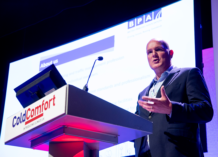 Richard Bowyer from Triflex offers cold comfort at the event