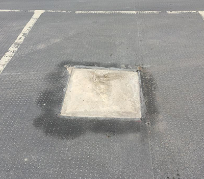 Triflex asphalt failures blog, image of repairs