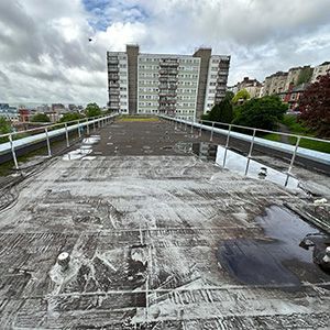 Triflex blog, Considerations for Cold Liquid Applied Waterproofing and Refurbishment Projects failed roof