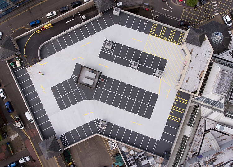 Triflex image of completed works in Kirkintilloch, the Regent Centre