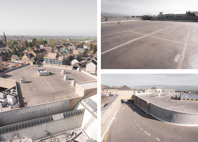 Image of Regent Centre car park in Kirkintilloch before Triflex works