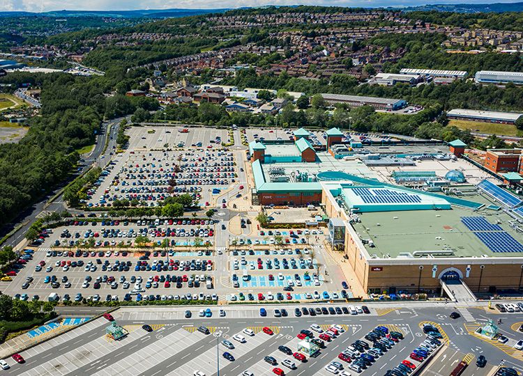 Triflex case study Meadowhall Shopping Centre, Sheffield aerial image