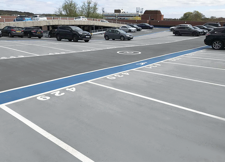 Triflex image of Middleborough car park in Colchester finished project.