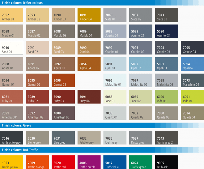 Quartz Design and Chips Design colour card